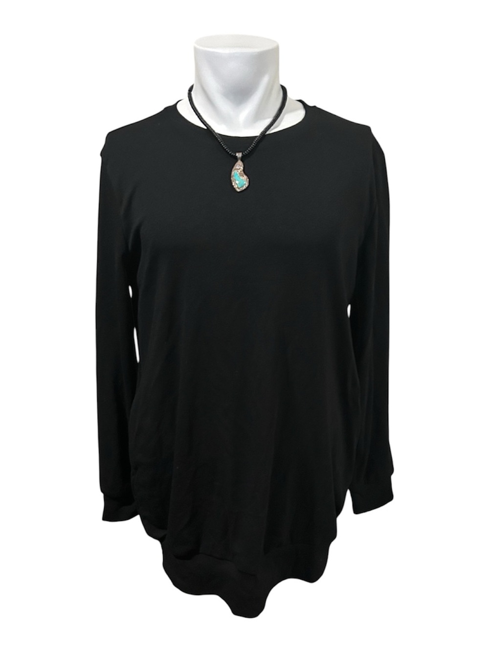 Classic Black Long-Sleeve Crew Neck Top